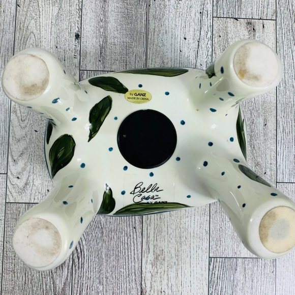 VTG Ganz Kitchy Gardner Bank Cherry Tomato Chair Ottoman Signed Farmhouse Decor - Picture 7 of 16